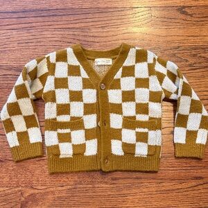 Rylee + Cru check cardigan sweater 12-18